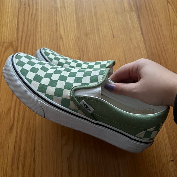 Green checkered slip on Vans - Picture 4 of 8
